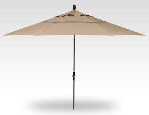 11′ heather beige collar tilt umbrella – black frame