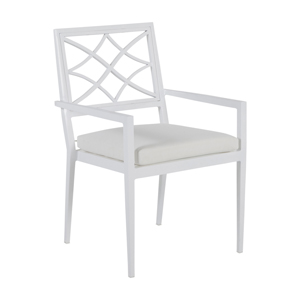 elegante aluminum arm chair in chalk – frame only