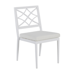 elegante aluminum side chair in chalk – frame only
