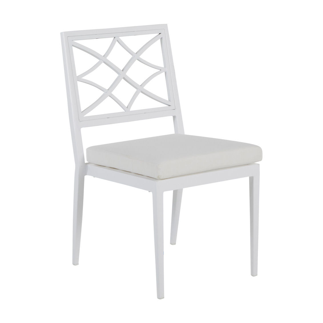 elegante aluminum side chair in chalk – frame only product image