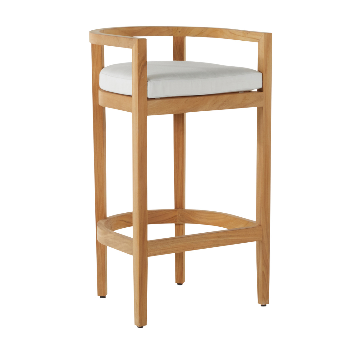 santa barbara teak 30 inch barrel bar stool in natural teak – frame only product image
