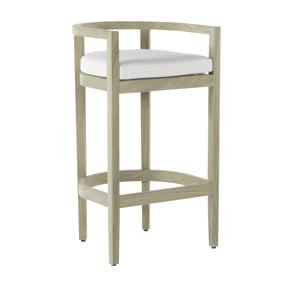 santa barbara teak 30 inch barrel bar stool in oyster teak – frame only product image