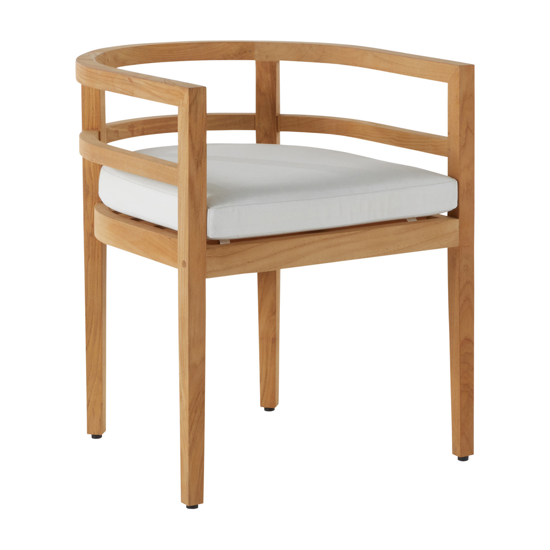 santa barbara teak barrel back arm chair in natural teak – frame only product image