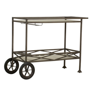 italia bar cart in slate grey/ travertine