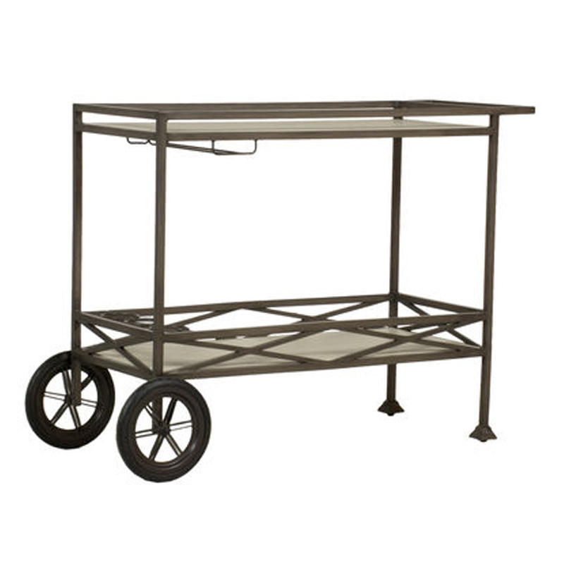 italia bar cart in slate grey/ travertine product image