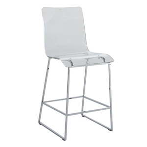claro 24 inch bar stool in stainless/acrylic