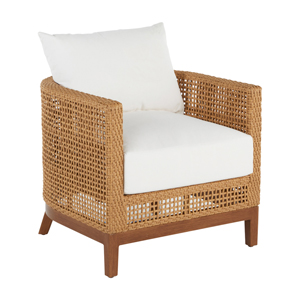 peninsula barrel chair in light raffia/natural sandalwood – frame only