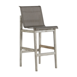 30.375 inch coast bar stool in oyster teak / heather grey sling
