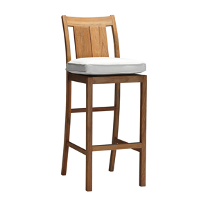 30 inch croquet teak bar stool in natural teak – frame only
