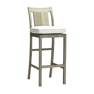 30 inch croquet teak bar stool in oyster teak – frame only