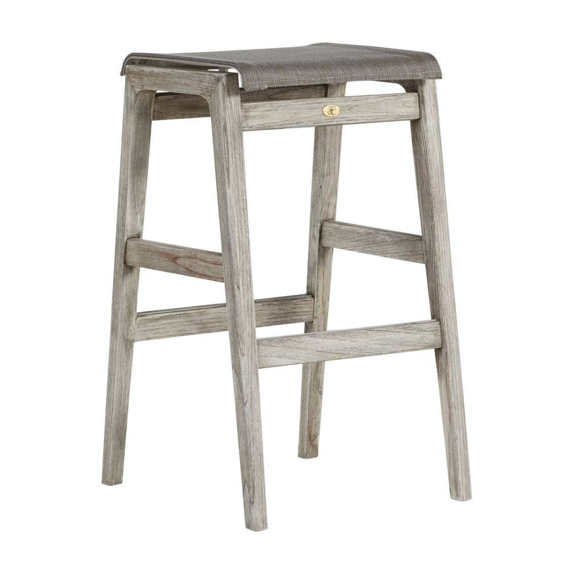 30 inch coast backless bar stool in oyster teak / heather grey sling product image