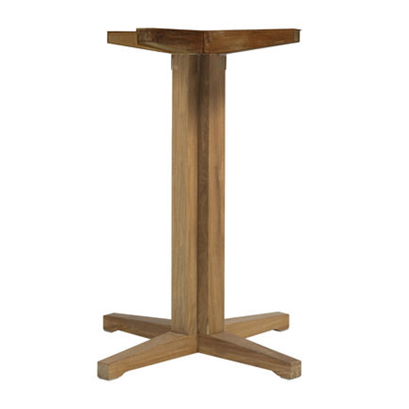 club teak pedestal bar base in natural teak (no hole) product image