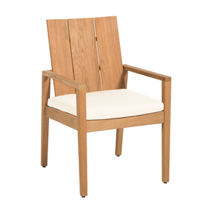 ashland teak arm chair in natural teak – frame only