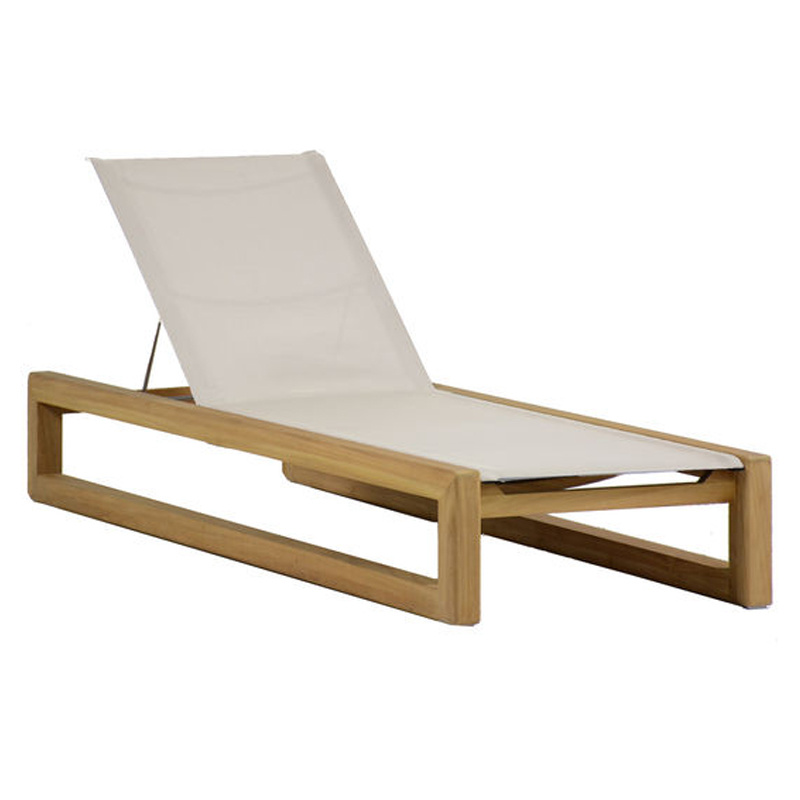bali chaise lounge in natural/ canvas sling – frame only product image
