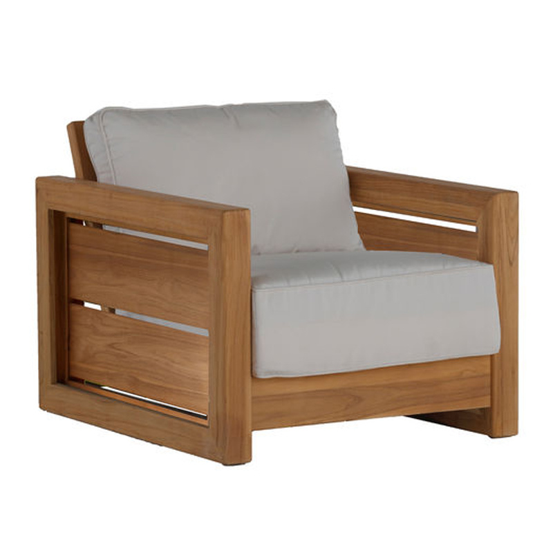 bali teak lounge chair in natural teak – frame only product image