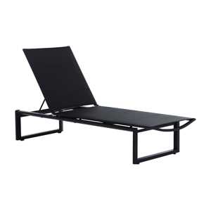 belmont sling chaise in matte black frame and black sling