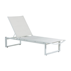 belmont sling chaise in matte white frame and white sling