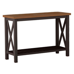 cahaba console table in mahogany base / natural top