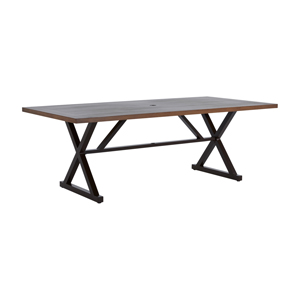 cahaba rectangular dining table in mahogany base / natural top (w/ hole)