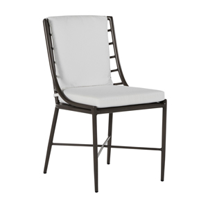 carmel aluminum side chair in slate grey – frame only