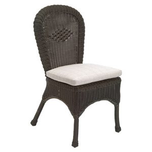 classic wicker side chair in black walnut – frame only