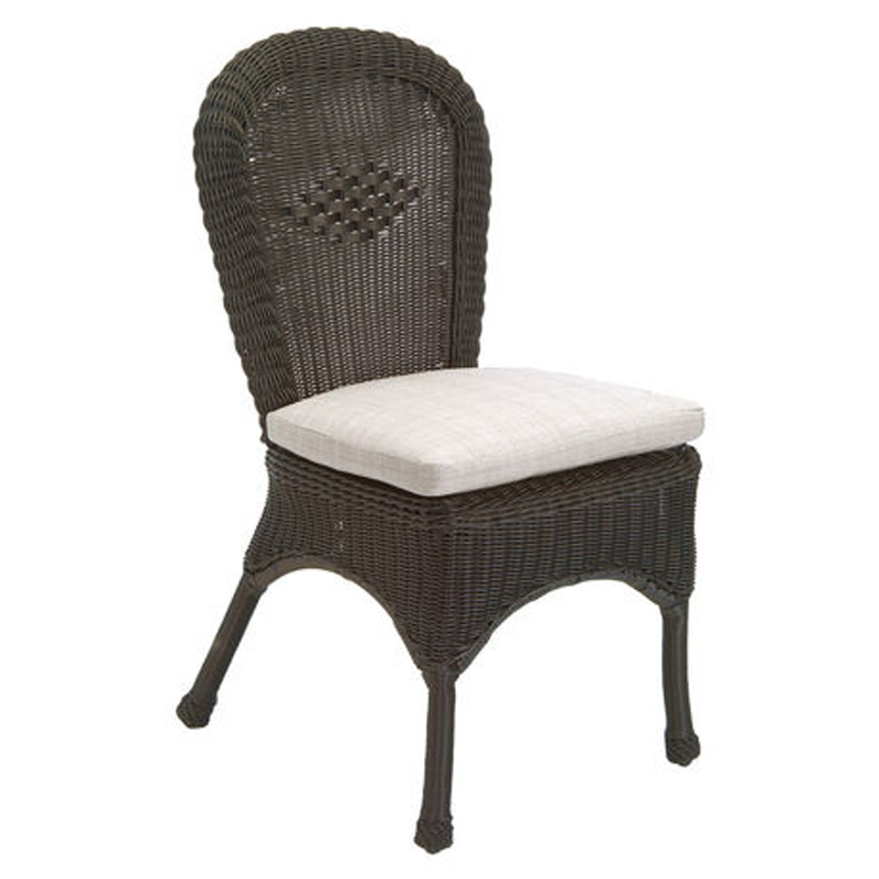 classic wicker side chair in black walnut – frame only product image