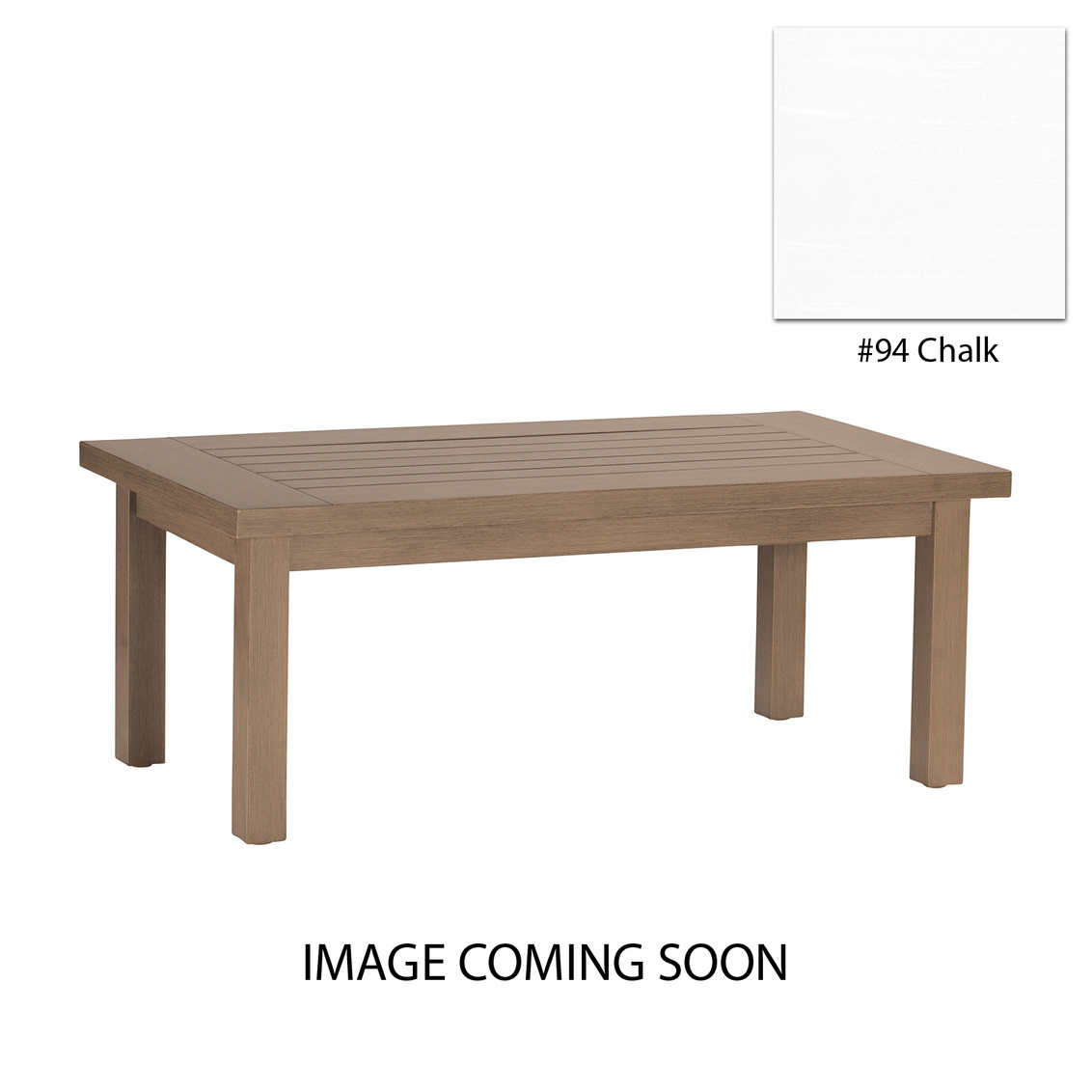 club aluminum rectangular coffee table in chalk product image