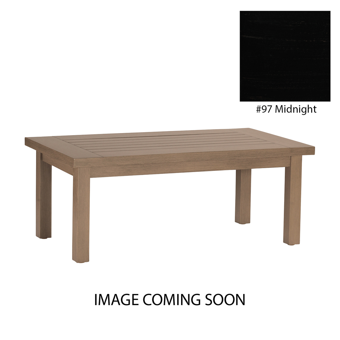 club aluminum rectangular coffee table in midnight product image
