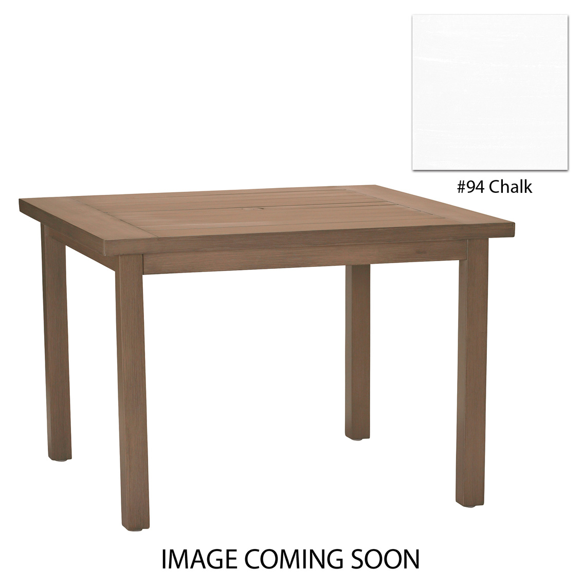 club aluminum square dining table in chalk product image