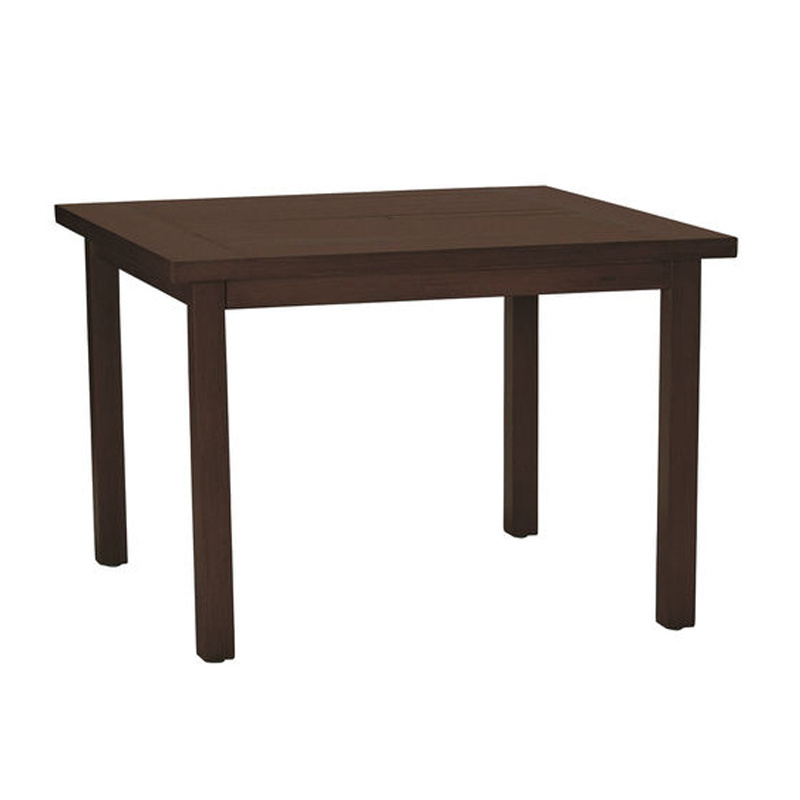 club aluminum square dining table in mahogany (w/ hole) product image