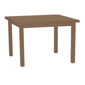 club aluminum square dining table in natural sandalwood
