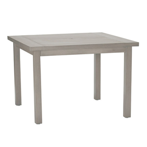club aluminum square dining table in oyster (w/ hole)