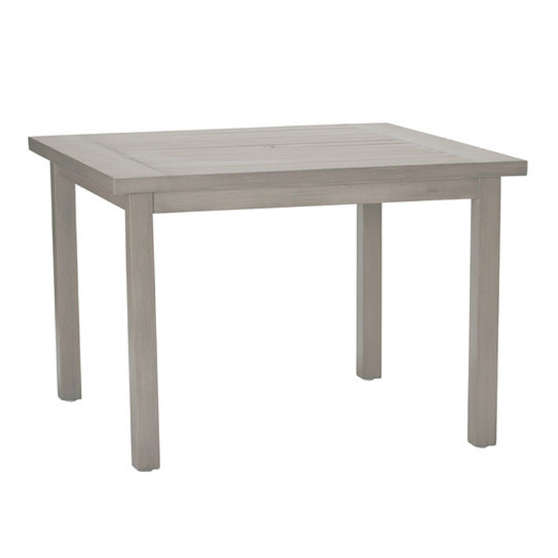 club aluminum square dining table in oyster (w/ hole) product image