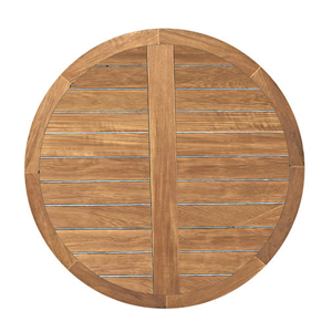 club teak 36 inch round table top in natural teak (w/ hole)