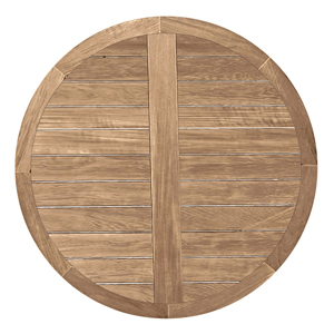 club teak 48 inch round table top in natural teak (w/ hole)