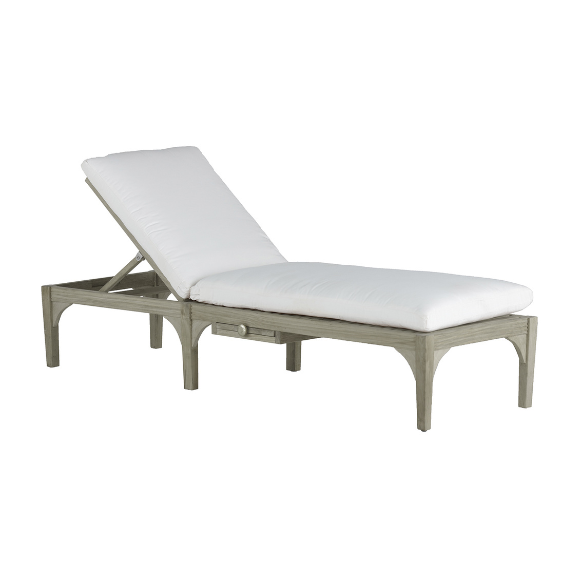 club teak chaise in oyster teak – w/ wheel – frame only product image