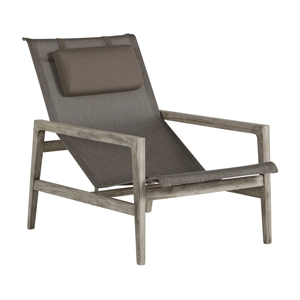 coast teak easy chair in oyster teak / heather grey sling – frame only
