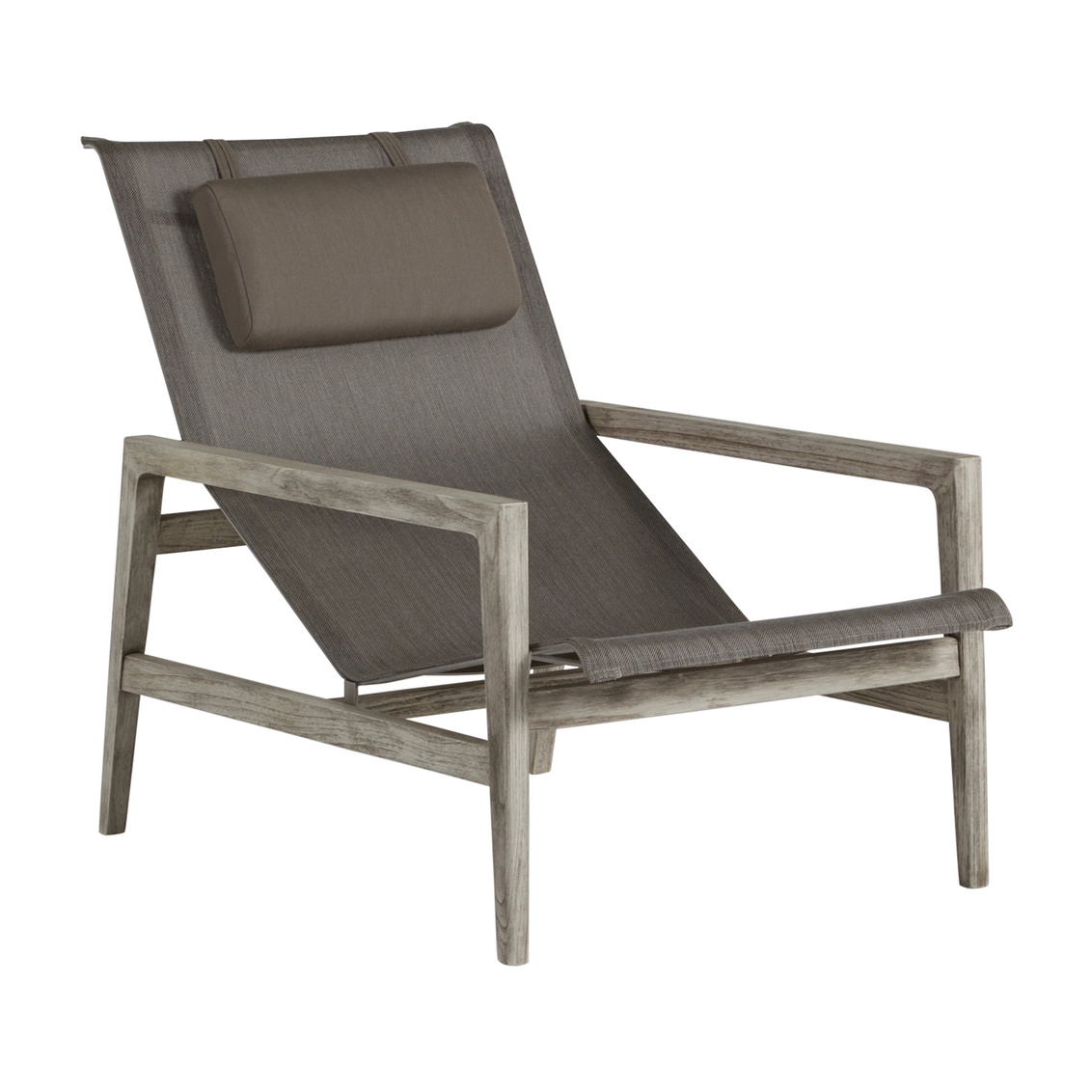 coast teak easy chair in oyster teak / heather grey sling – frame only product image