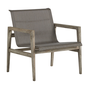 coast teak lounge chair in oyster teak / heather grey sling