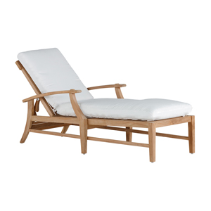 croquet chaise lounge without wheel in natural teak – frame only