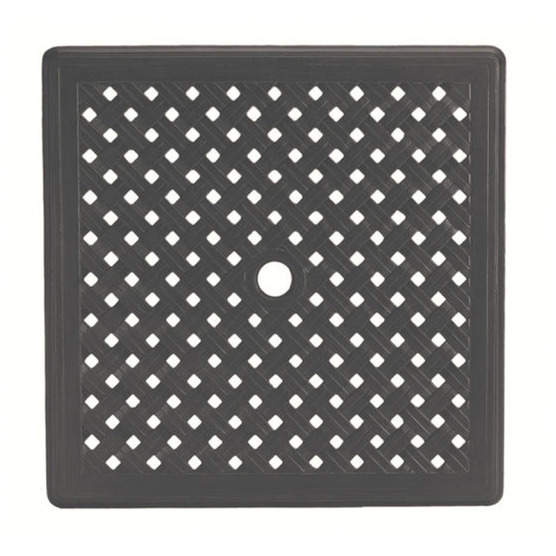double lattice 32 inch square table top (hole) in slate grey (w/ hole) product image