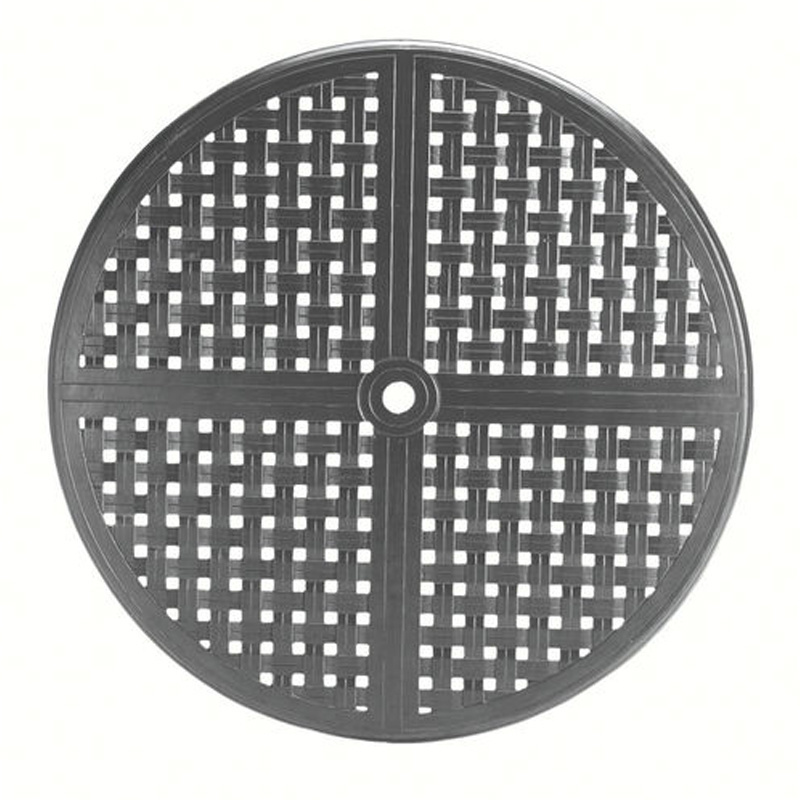 double lattice 42 inch round table top (hole) in slate grey (w/ hole) product image