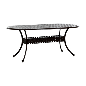 double lattice 42 inch x 84 inch oval dining table in ancient earth top with ancient earth double lattice oval table base