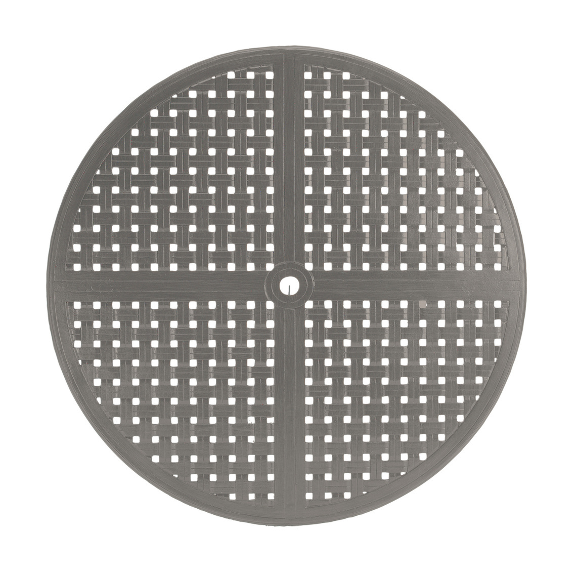 double lattice 48 inch round table top (hole) in slate grey (w/ hole) product image