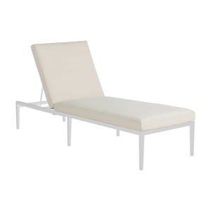 elegante aluminum chaise lounge in chalk – frame only