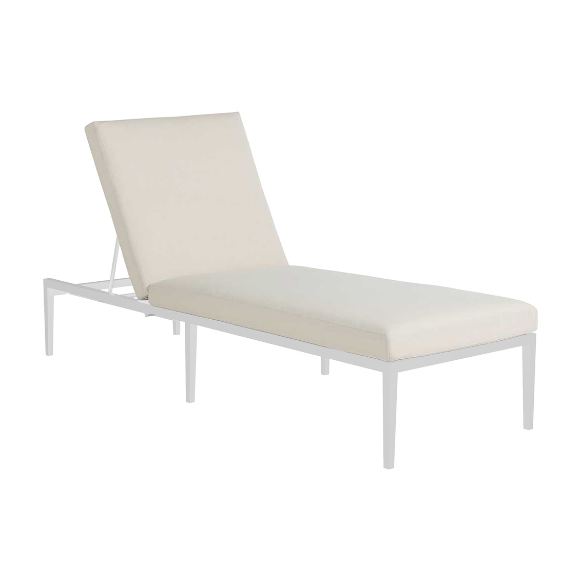 elegante aluminum chaise lounge in chalk – frame only product image