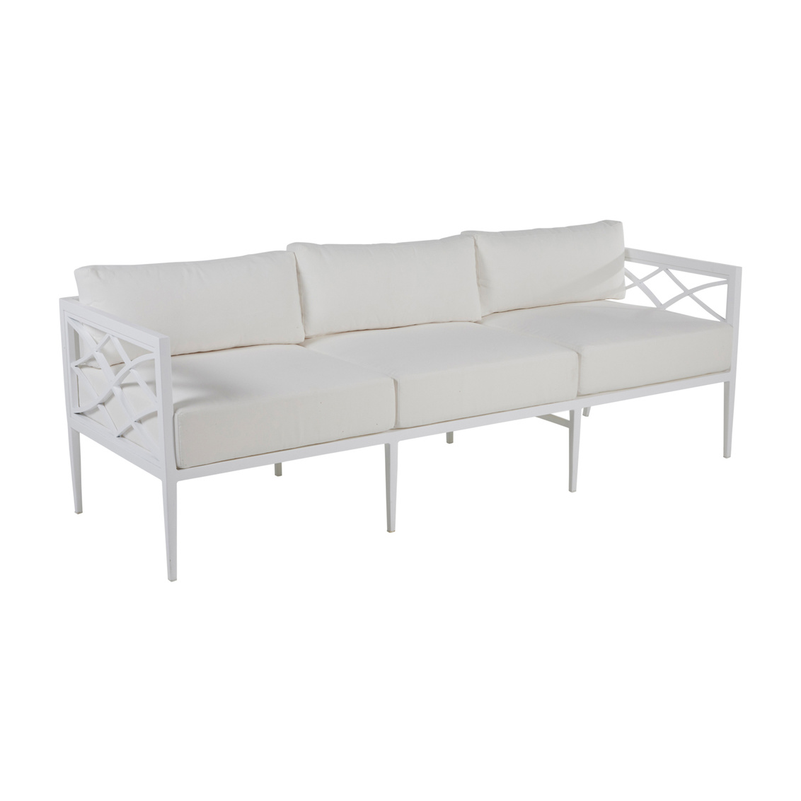 elegante aluminum sofa in chalk – frame only product image