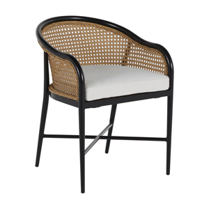 havana arm chair in black/natural resin – frame only