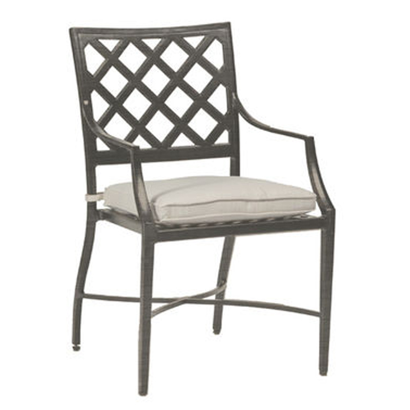lattice arm chair in slate grey – frame only product image