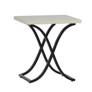 marco end table in ebony / travertine superstone